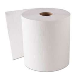 IND RL TWL 6/800&#39; 8&quot; WHITE 1-PLY, 2&quot; CORE