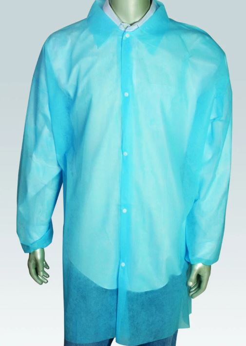 LIGHT BLUE POLYPRO LABCOAT 2X 50/ PPES, SUIT