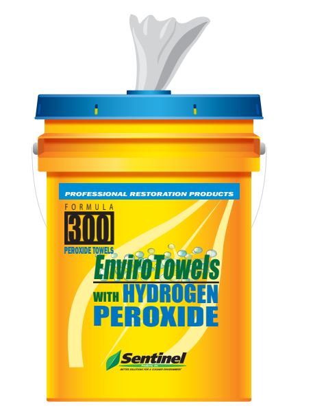 SENTINEL WIPES PPE W/ HYDROGEN PEROXIDE, 10X13 270/PER 3.2GAL 